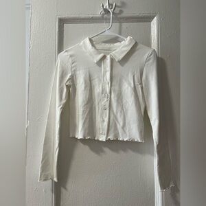 White Long Sleeve Button-Up Shirt